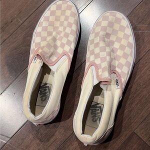 Pink Checkered Vans - Size 9